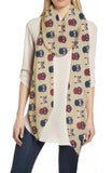 Owl Print Scarf Lightweight