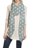 Maltese Dog Print Scarf Lightweight