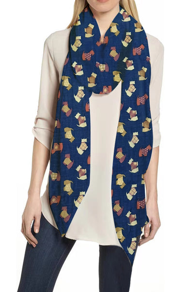 Scottish Terrier Dog Print Scarf Lightweight