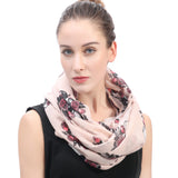 Skull and Rose Print Scarf