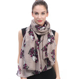 Skull and Rose Print Scarf