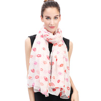 Valentine's Day Lips Kiss Print Scarf