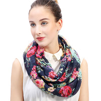 Butterfly Floral Print Scarf Lightweight