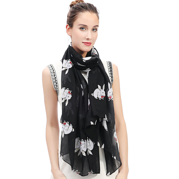 Rabbit Bunny Print Scarf Lightweight