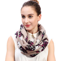 Skull and Rose Print Scarf