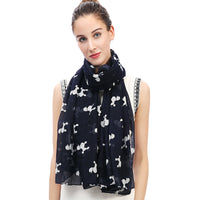 Poodle Dog Print Scarf Lightweight