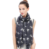 Poodle Dog Print Scarf Lightweight