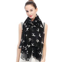Poodle Dog Print Scarf Lightweight