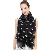 Poodle Dog Print Scarf Lightweight