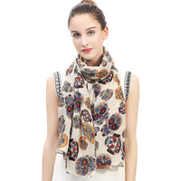 Halloween Sugar Skull Print Scarf