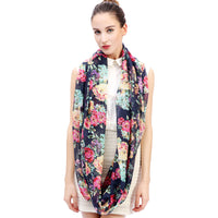 Butterfly Floral Print Scarf Lightweight