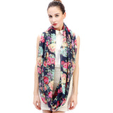 Butterfly Floral Print Scarf Lightweight