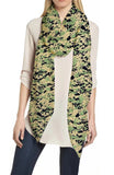 Military Digital Camouflage Print Women's Scarf Lightweight for All Seasons