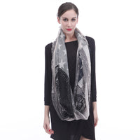 Skull and Flag Print Scarf