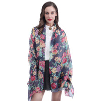 Butterfly Floral Print Scarf Lightweight