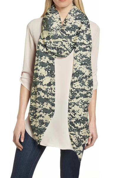 Military Digital Camouflage Print Women's Scarf Lightweight for All Seasons