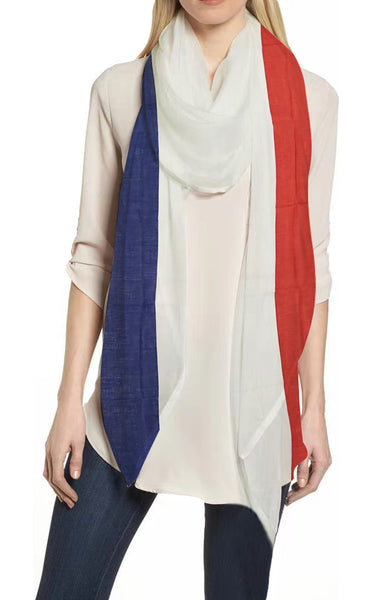 French Flag Print Women's Scarf Lightweight for All Seasons