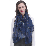 Swallow Bird Print Scarf Lightweight