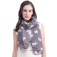 Scottish Terrier Dog Print Scarf Lightweight