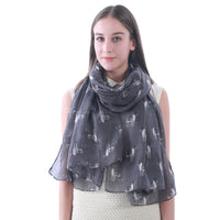 Boston Terrier Dog Print Scarf Lightweight