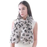 Dog Cat Paw Print Scarf Lightweight