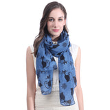 Cat Print Scarf Lightweight