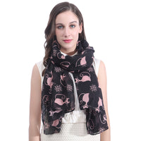 Cat Print Scarf Lightweight