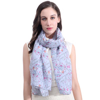 Robin Bird Print Scarf Lightweight