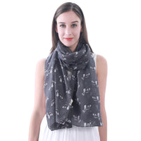 Miniature Schnauzer Dog Print Scarf Lightweight