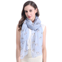 French Bulldog Dog Print Scarf Lightweight