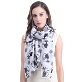 Cat Print Scarf Lightweight