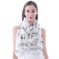 Cat Print Scarf Lightweight