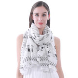 Cat Print Scarf Lightweight