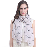 Basset Hound Dog Print Scarf Lightweight