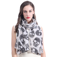 Halloween Sugar Skull Print Scarf