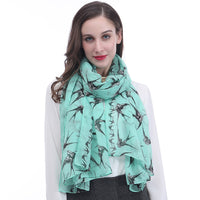 Swallow Bird Print Scarf Lightweight
