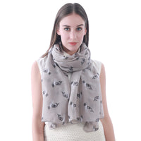 Boston Terrier Dog Print Scarf Lightweight