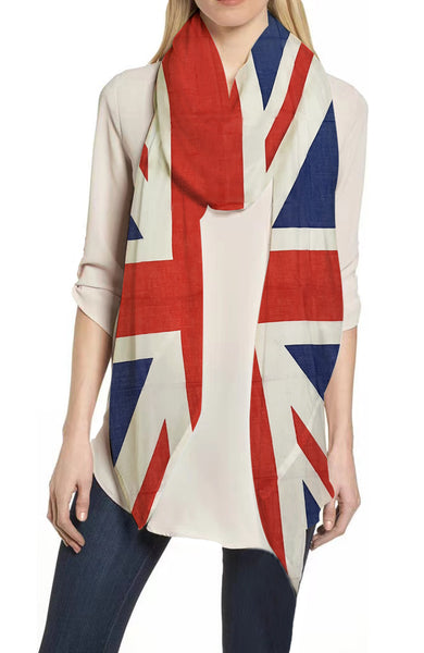 Union Jack UK Flag Print Women's Scarf Lightweight for All Seasons