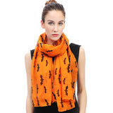 Halloween Bat Print Scarf Lightweight