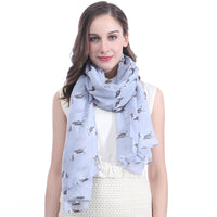Basset Hound Dog Print Scarf Lightweight